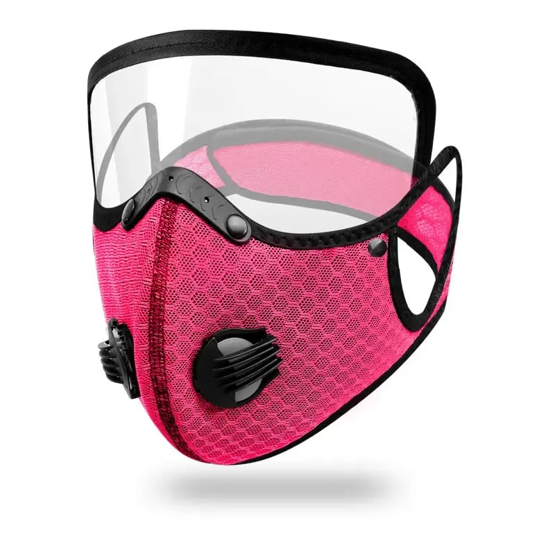 Maschera antipolvere riutilizzabile | con filtro a carbone attivo e visiera | Traspirante e leggera | RideMask