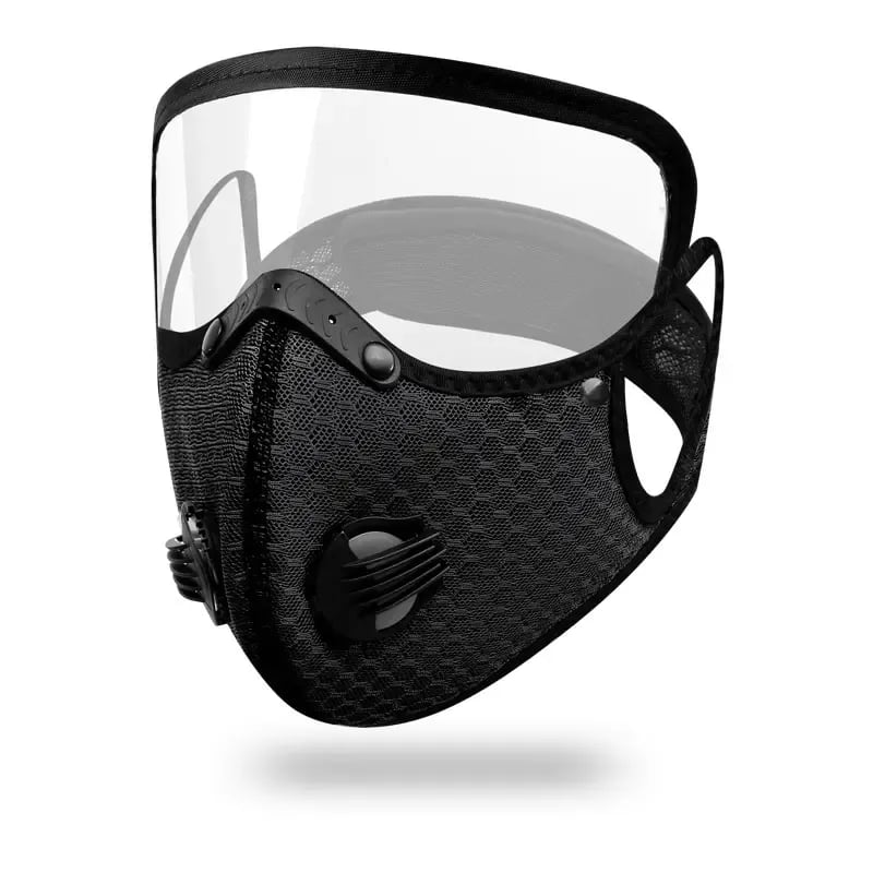 Maschera antipolvere riutilizzabile | con filtro a carbone attivo e visiera | Traspirante e leggera | RideMask