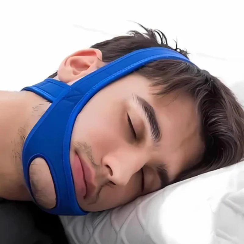 Anti-Schnarch Band | Verstellbare Kinnstütze | Hält den Mund Sanft Geschlossen | CalmSleep