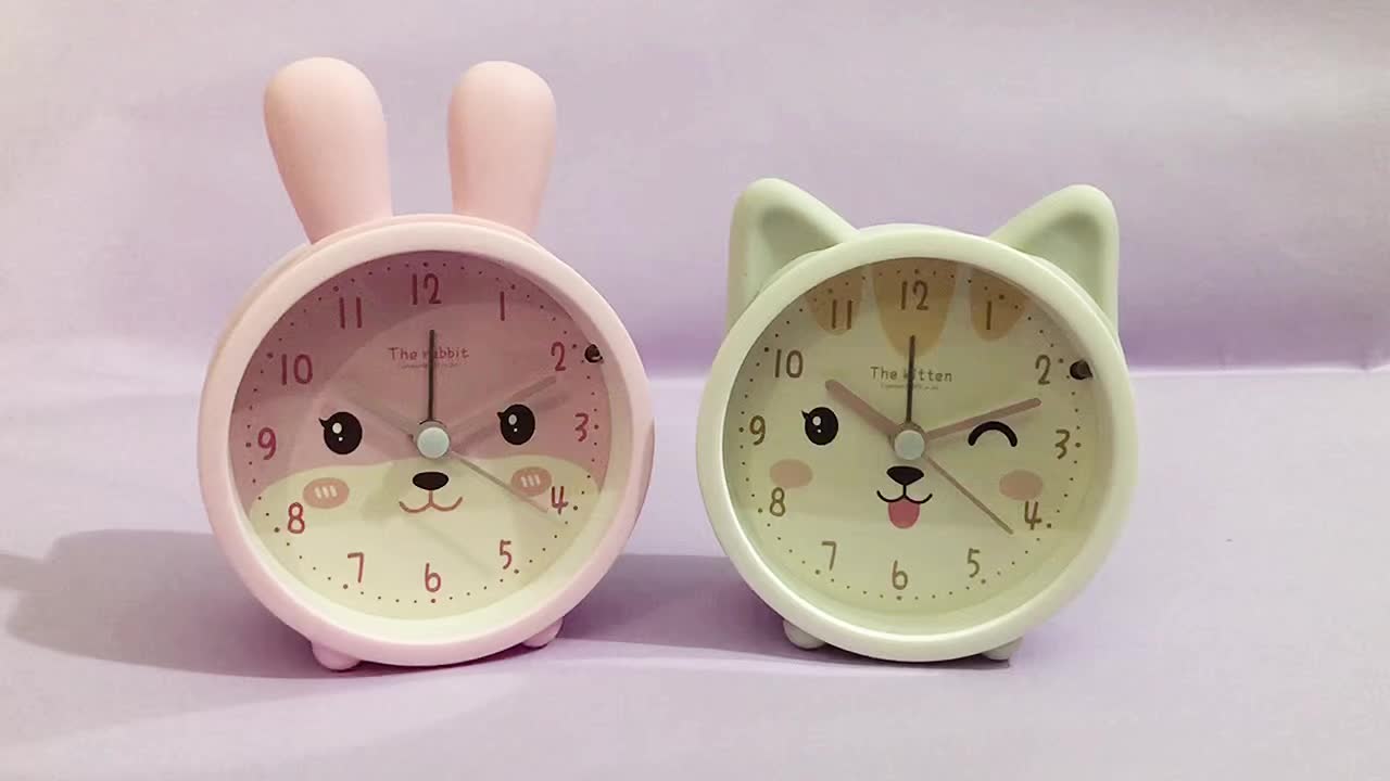Hasen-Analogwecker | Geräuschloses Uhrwerk & Nachtlicht | Kompakt | BunnyTime