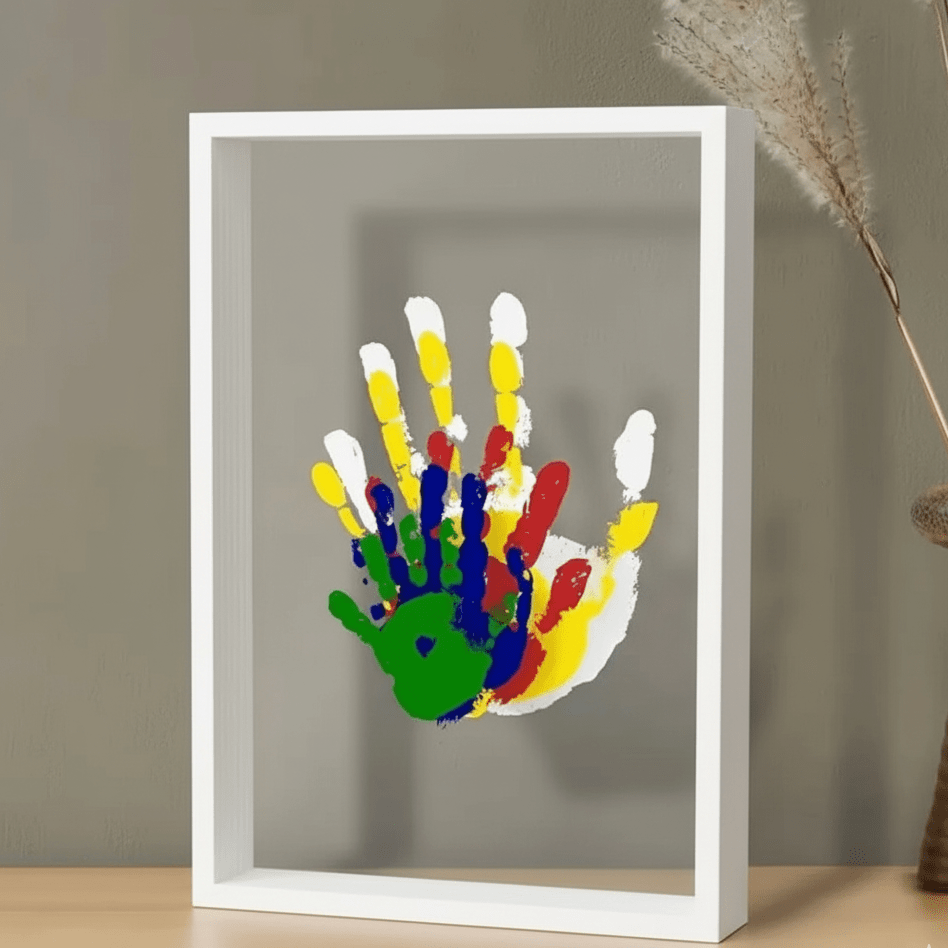Abdruckset | Baby Hand und Fußabdruck mit Ton | Holzrahmen als Andenken | MemoNest