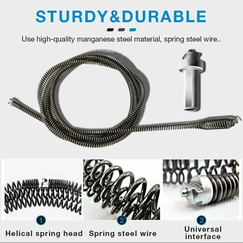 Abflussreiniger | Flexible Stahlspirale gegen Verstopfungen | Schnelle Tiefenreinigung | RapidDrain