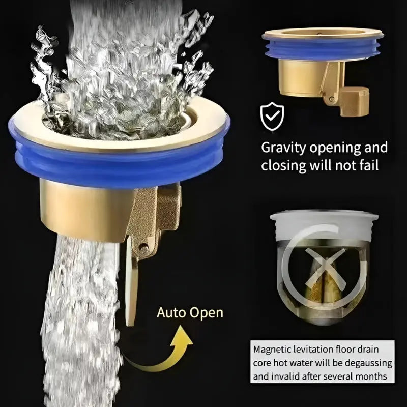 Abflussstopfen Messing automatisch werkzeuglos mit integriertem Haarfilter 3