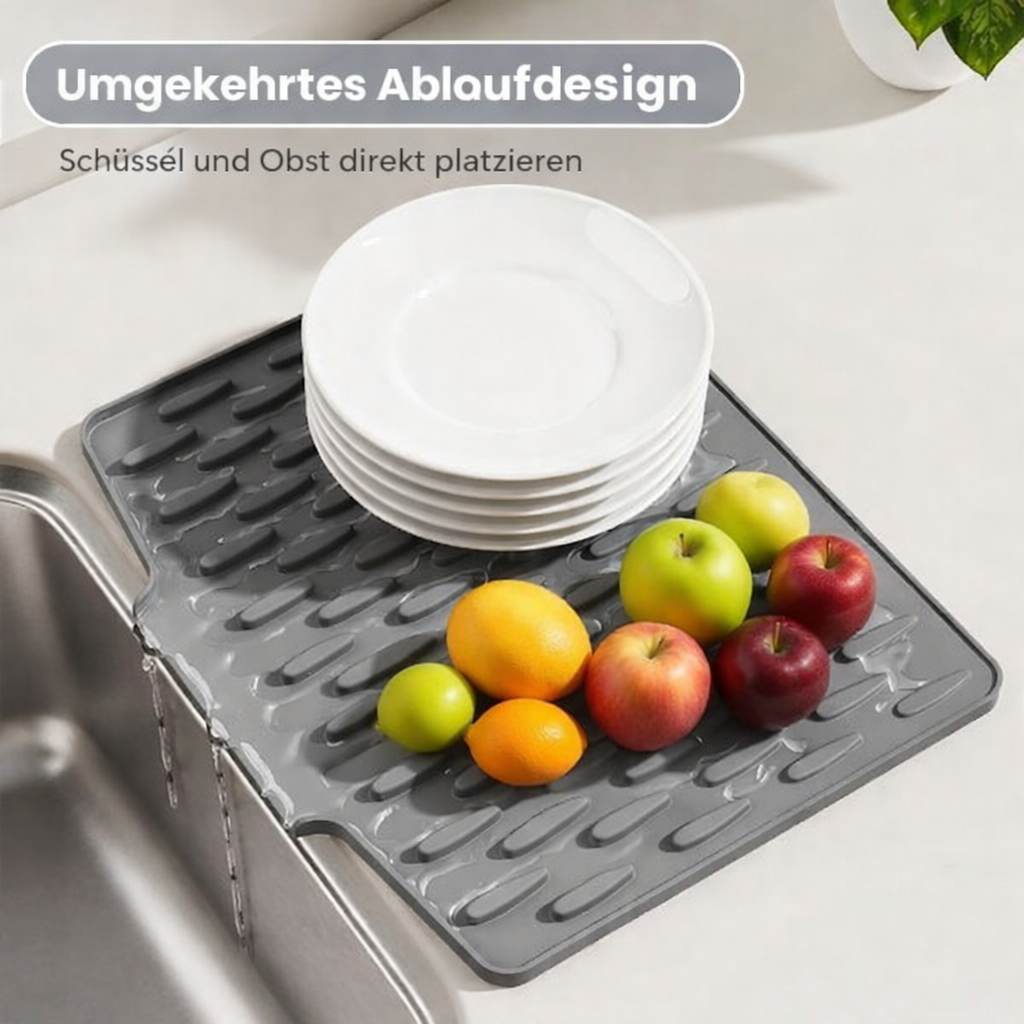 Abtropfmatte | Trocknet schneller ohne Pfützen | Geneigt, Hitzebeständig | DrainMat