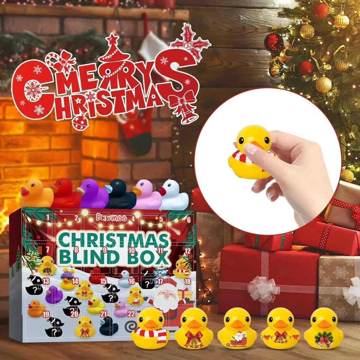 Adventskalender Badeenten weihnachtlich kindersicher mit 24 Motiven 2