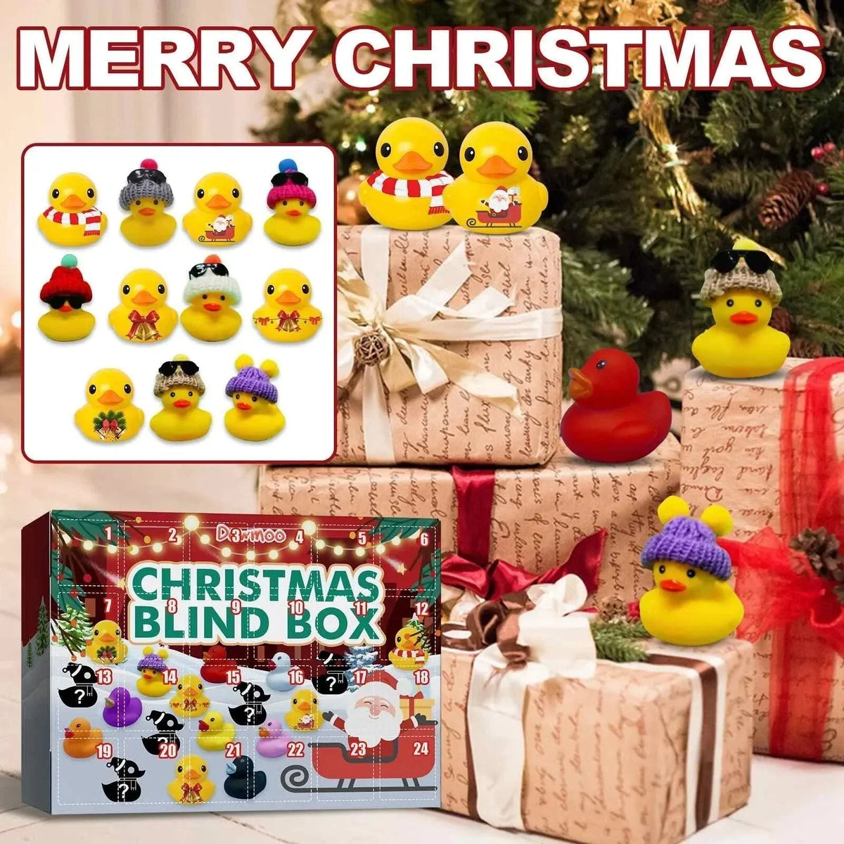 Adventskalender Badeenten weihnachtlich kindersicher mit 24 Motiven 3