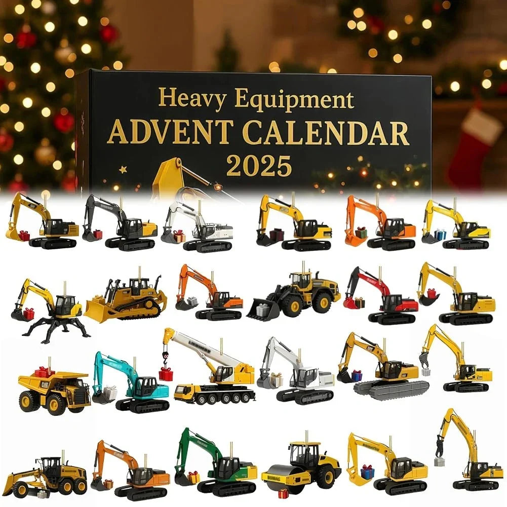 Adventskalender Baumaschinen 2D-Design Kinder mit 24 Entdeckungsfächern 1