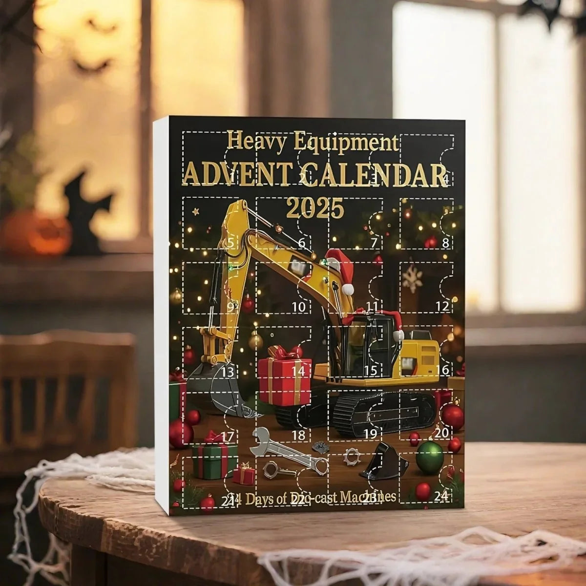 Adventskalender Baumaschinen 2D-Design Kinder mit 24 Entdeckungsfächern 3