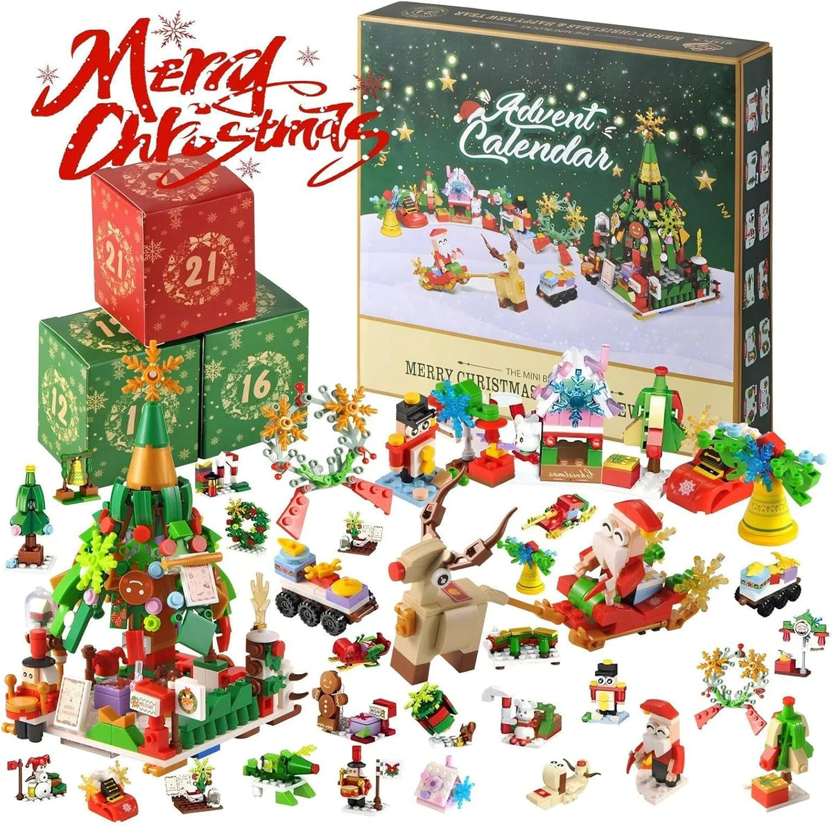 Adventskalender Bausteine nummeriert markenkompatibel mit 24 Mini-Bausätzen 1