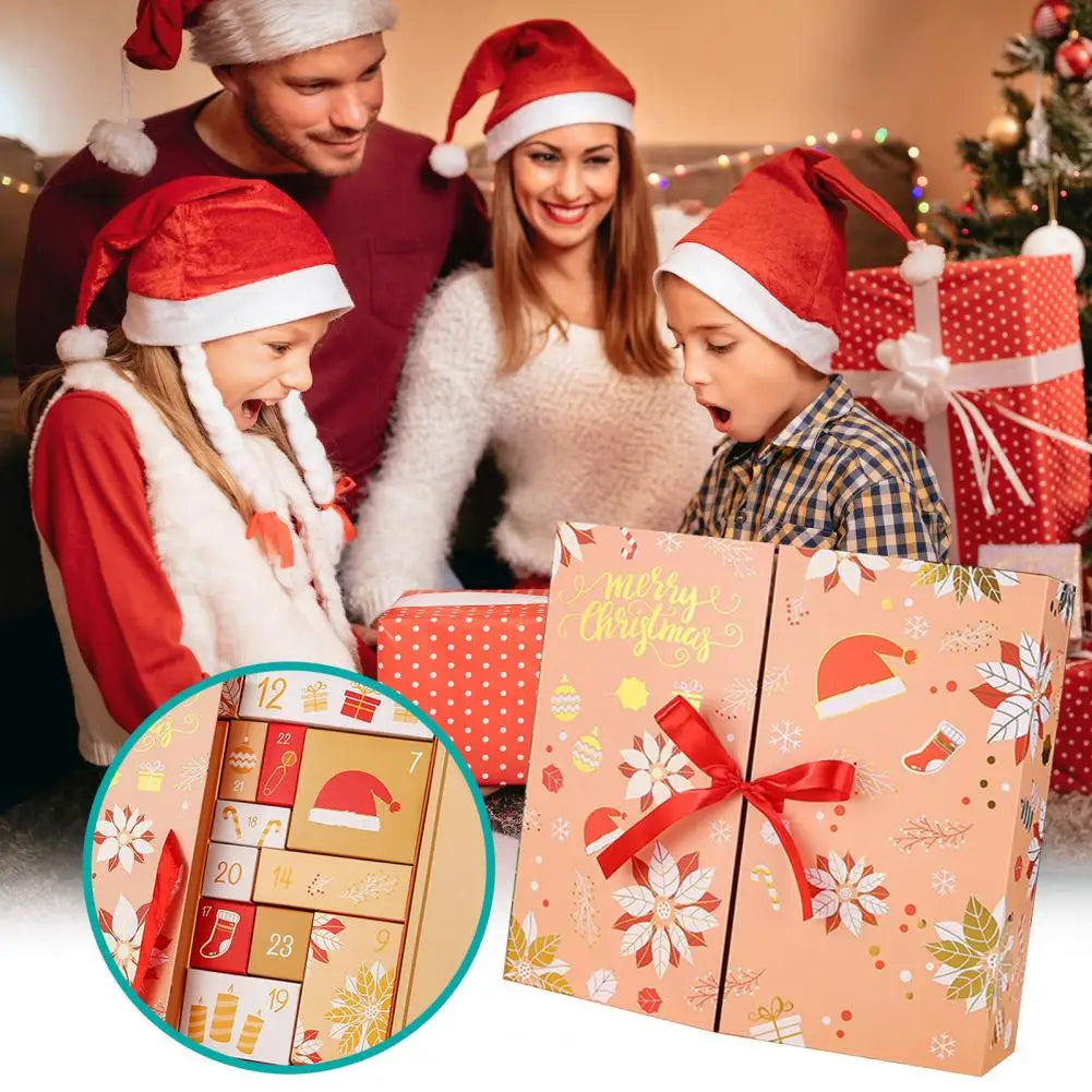 Adventskalender Befüllbar 24 Fächer Papierdesign mit handgemachtem Design