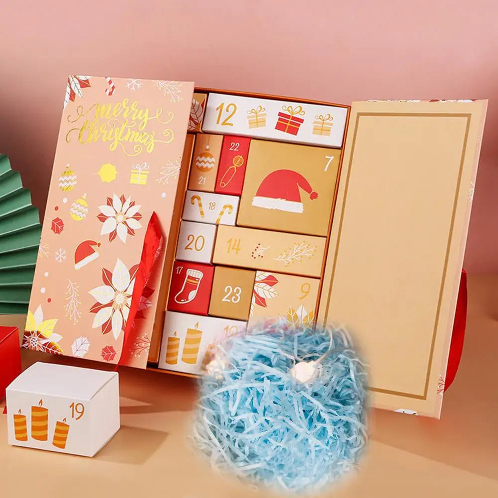 Adventskalender Befüllbar 24 Fächer Papierdesign mit handgemachtem Design