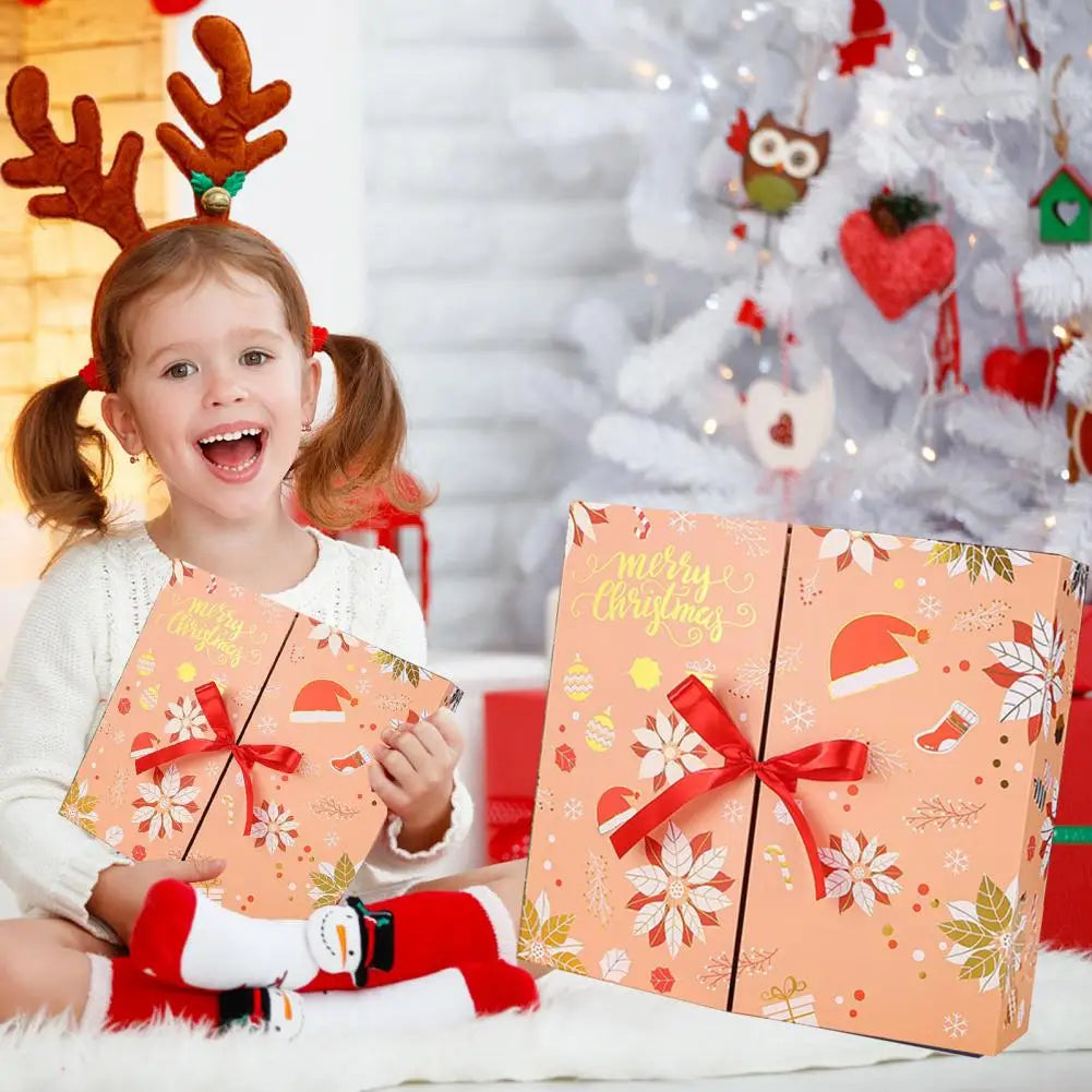 Adventskalender Befüllbar 24 Fächer Papierdesign mit handgemachtem Design