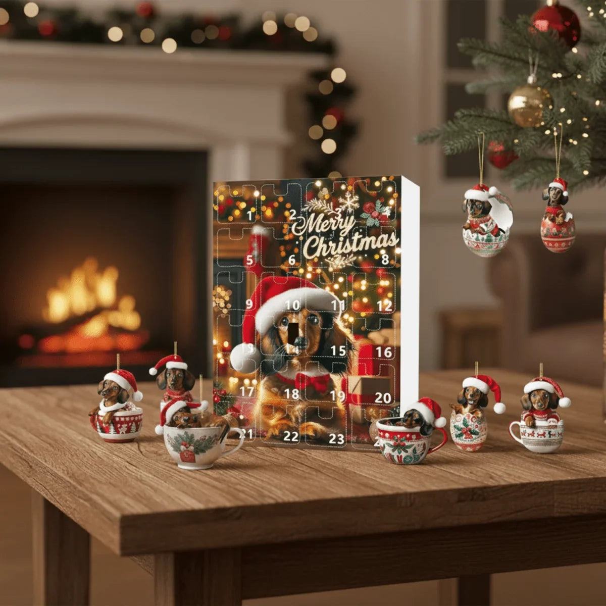 Adventskalender Dackel-Motiv Hundespielzeug mit 24 Überraschungen 2