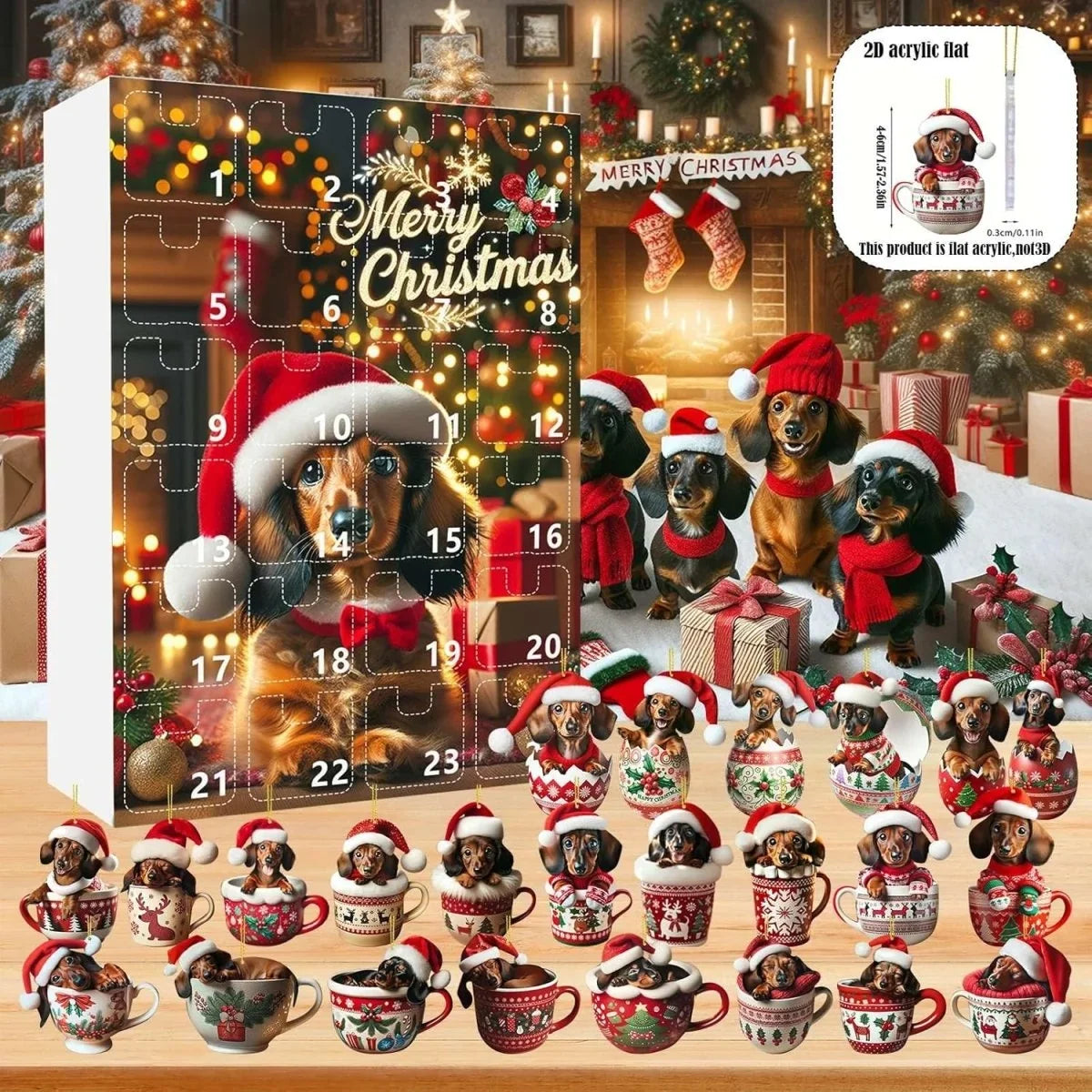 Adventskalender Dackel-Motiv Hundespielzeug mit 24 Überraschungen 5
