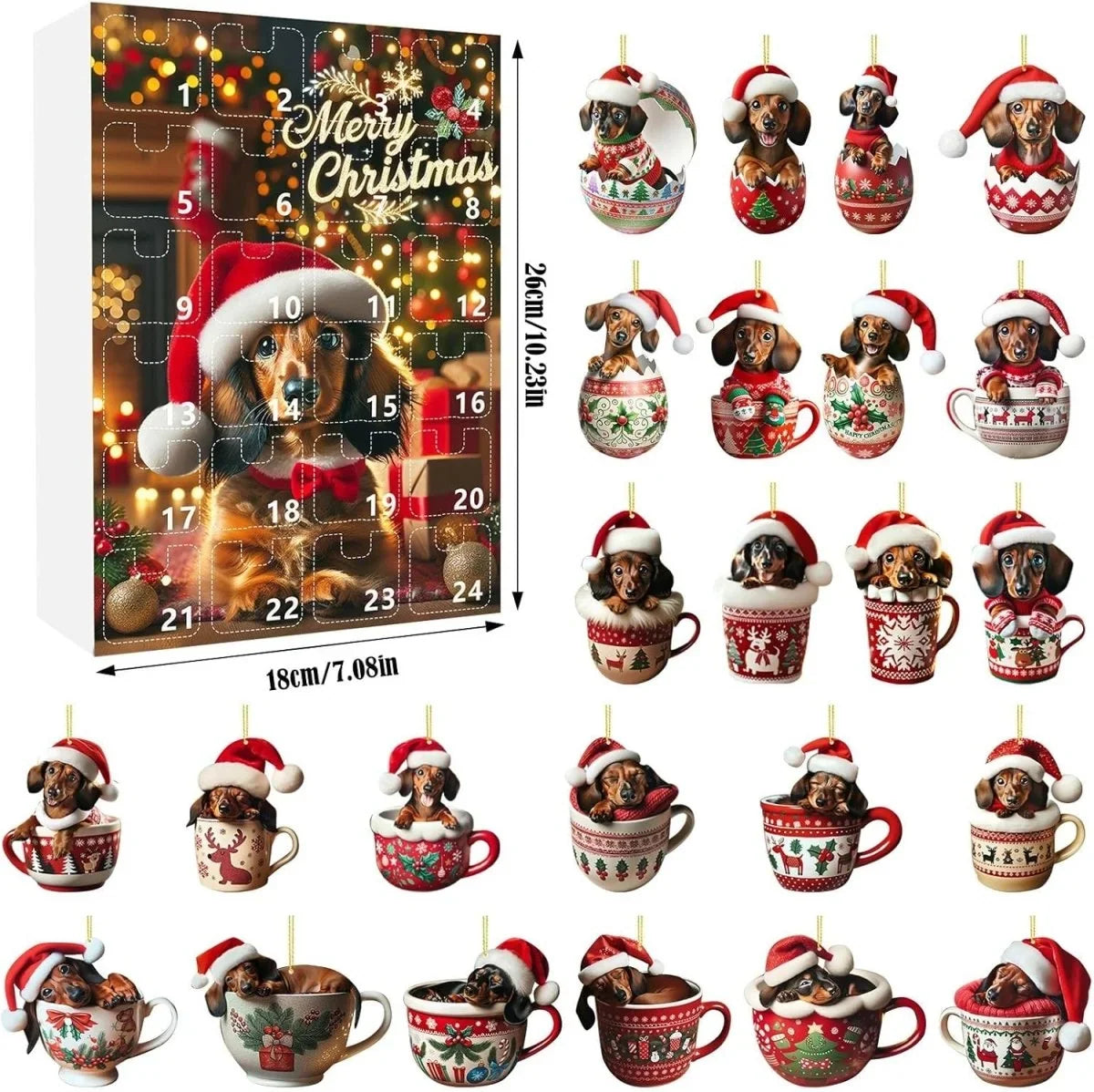 Adventskalender Dackel-Motiv Hundespielzeug mit 24 Überraschungen 6