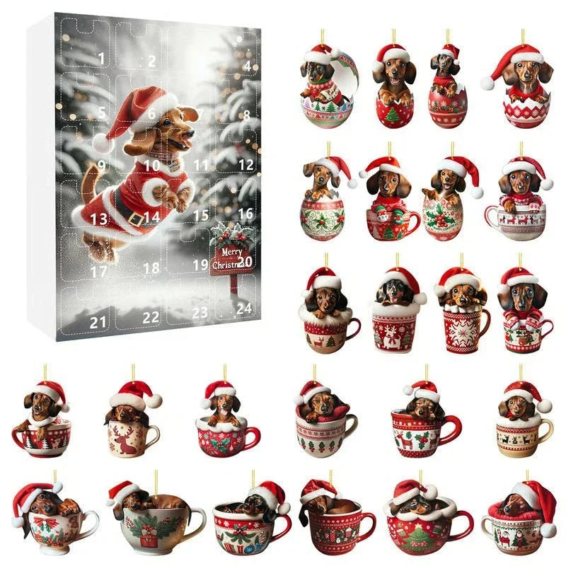 Adventskalender Dackel-Motiv Hundespielzeug mit 24 Überraschungen 1