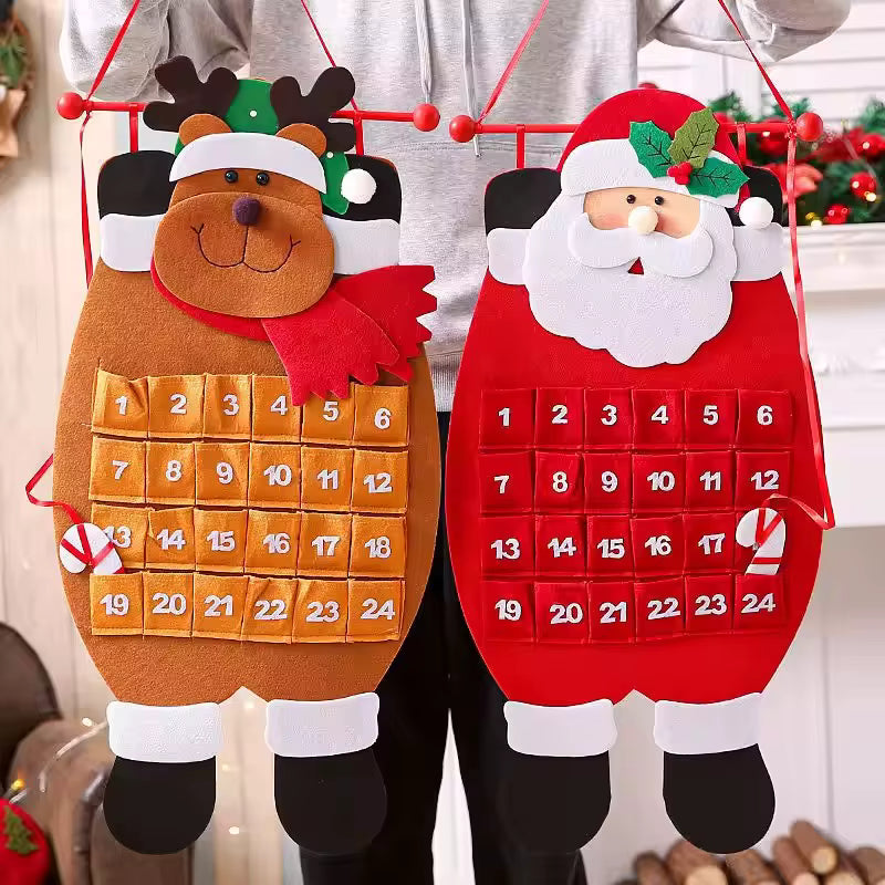 Adventskalender Deko Wiederverwendbar Weihnachtsmotive mit Anhängern 1