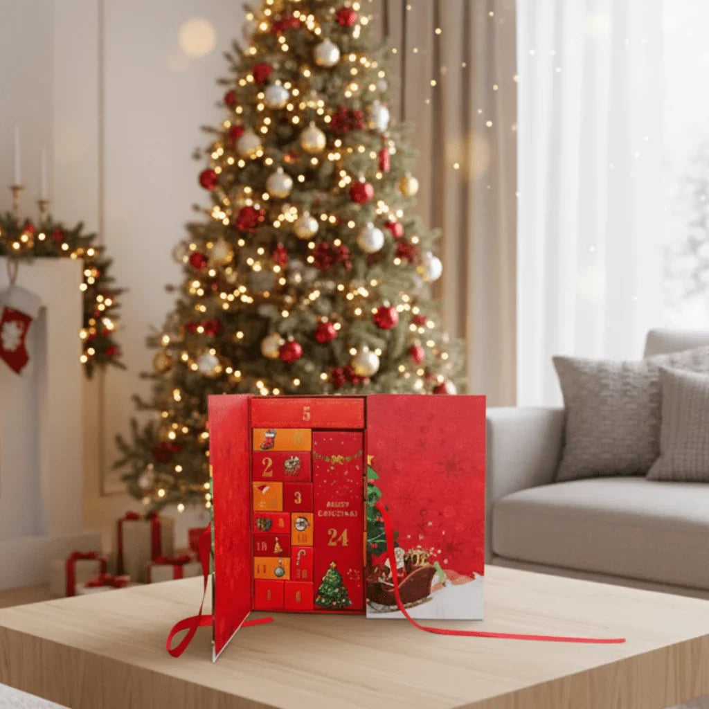Adventskalender Weihnachtsmann 24 Türchen Festlich mit Kupferkarton 2