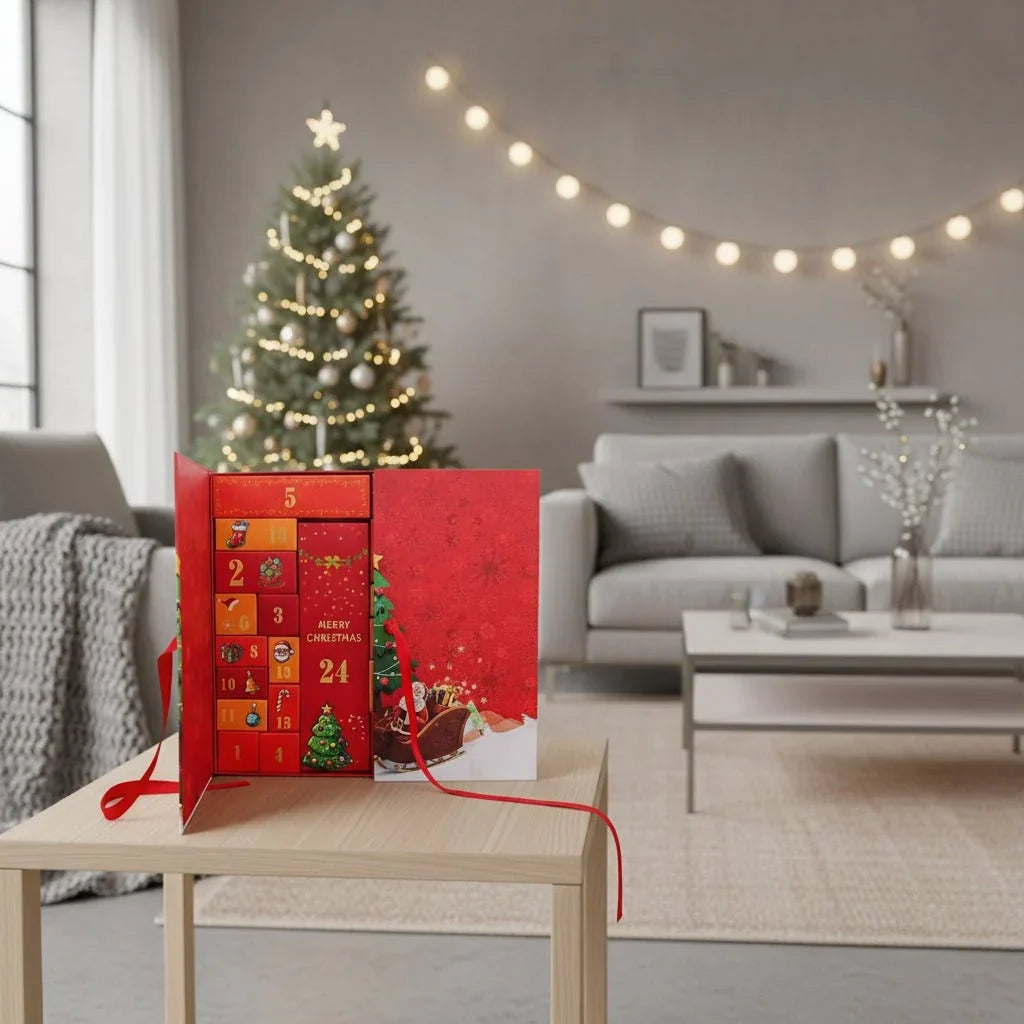 Adventskalender Weihnachtsmann 24 Türchen Festlich mit Kupferkarton 3