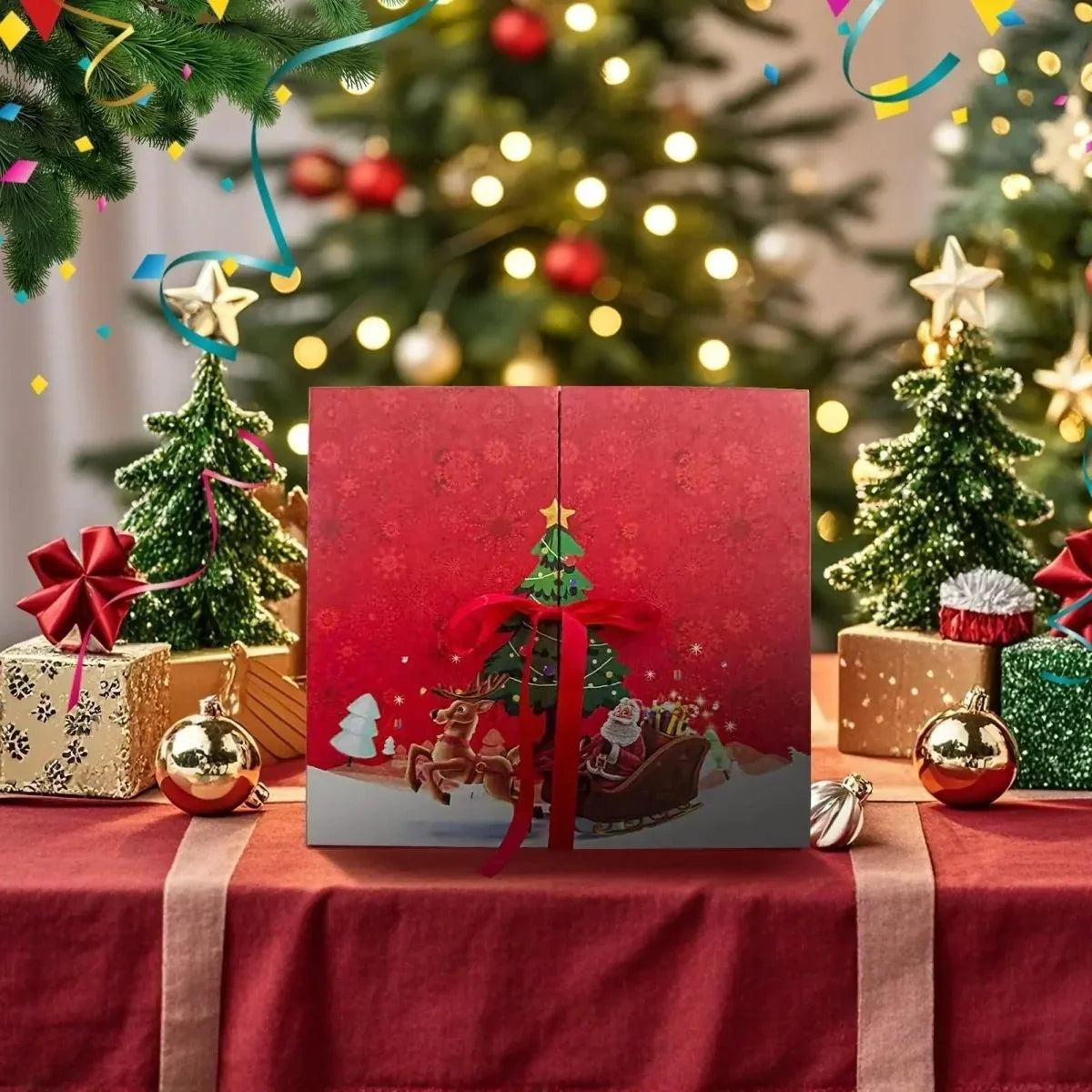 Adventskalender Weihnachtsmann 24 Türchen Festlich mit Kupferkarton 5