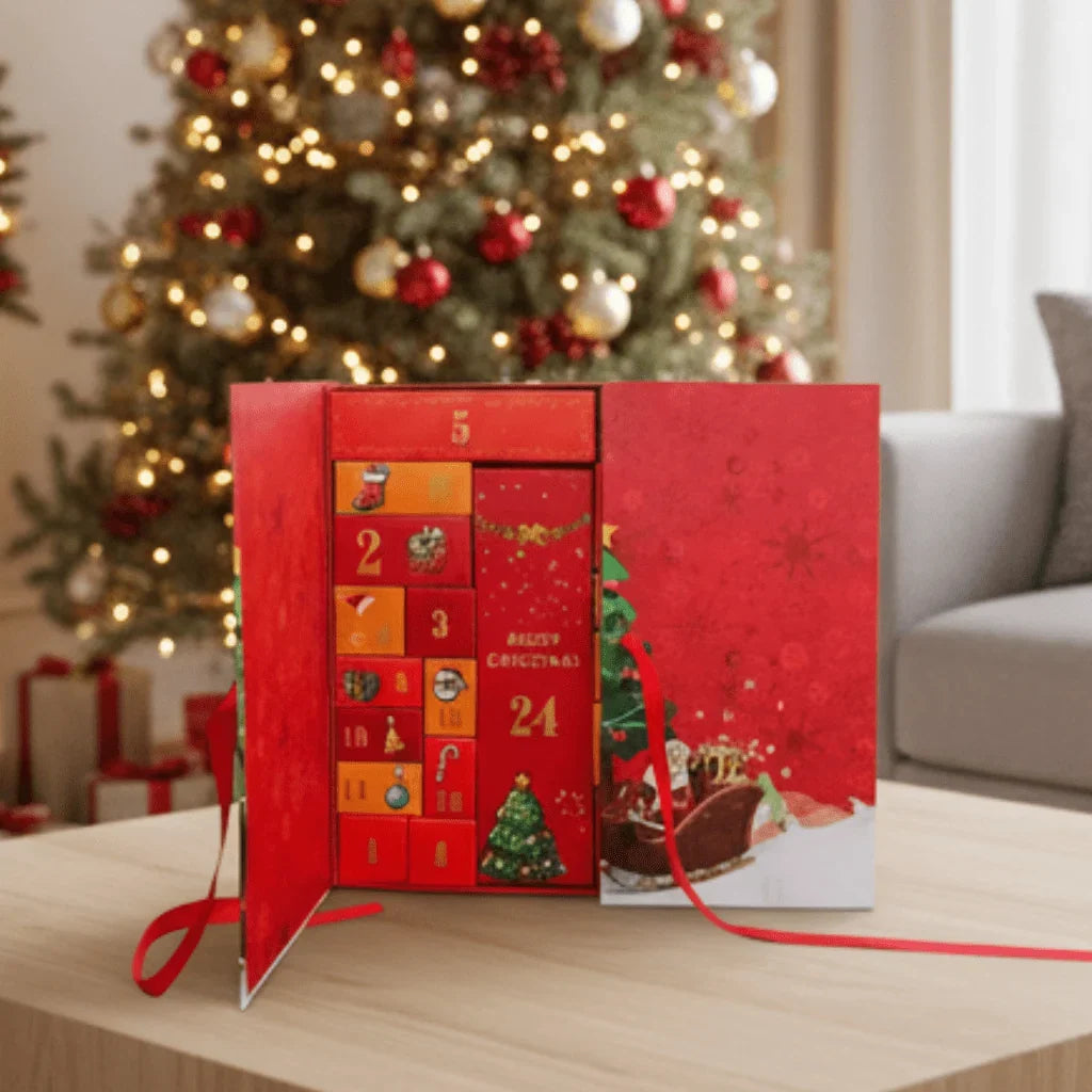 Adventskalender Weihnachtsmann 24 Türchen Festlich mit Kupferkarton 1