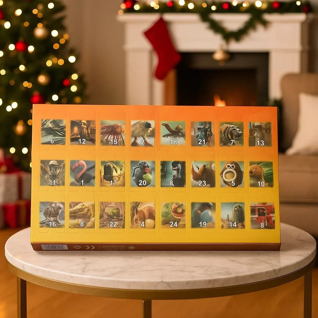 Adventskalender wiederverwendbar robuster Kunststoff mit 24 Teilen
