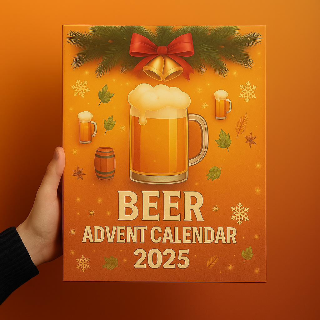 Adventskalender Bier-Ornamente 24 Türchen | Mini-Flaschen 6-7 cm, 40 x 30 x 10 cm | Kunstharz, alkoholfrei, wiederverwendbar 3