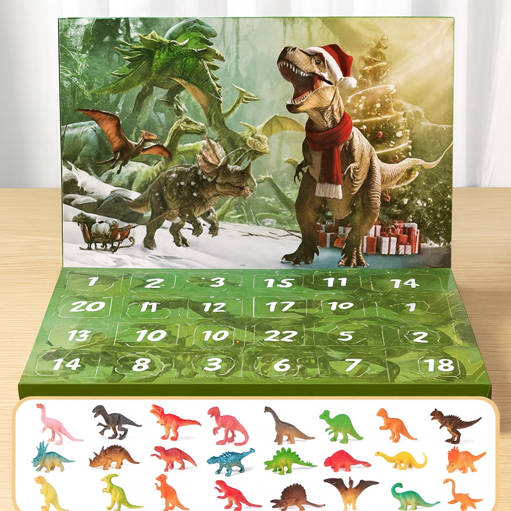 Adventskalender Dinosaurier Figuren Set | 24 Figuren zum täglichen Entdecken | Lernspiel für Kinder ab 3 Jahren 1