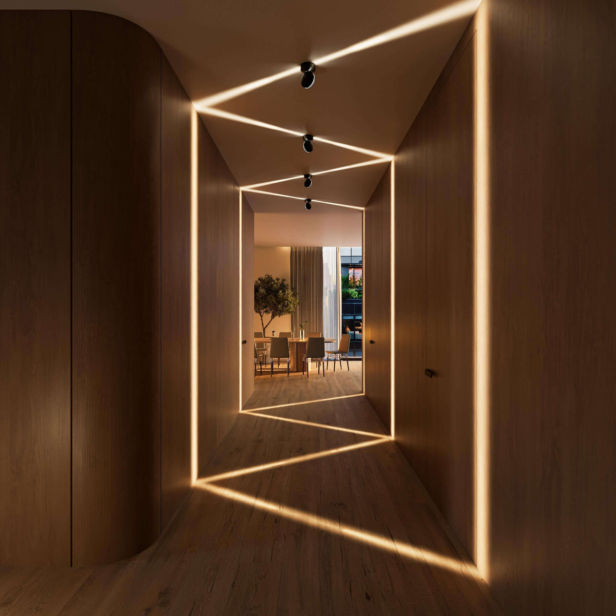 Ambiente-Wandleuchte LED 360-Grad drehbar mit Licht-Schatten-Spiel 10