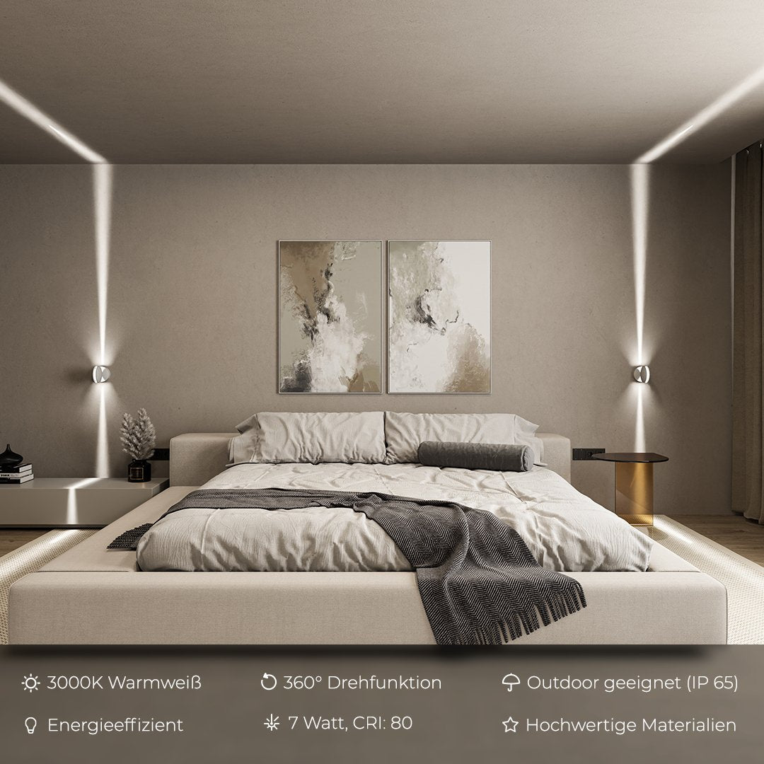Ambiente-Wandleuchte LED 360-Grad drehbar mit Licht-Schatten-Spiel 2