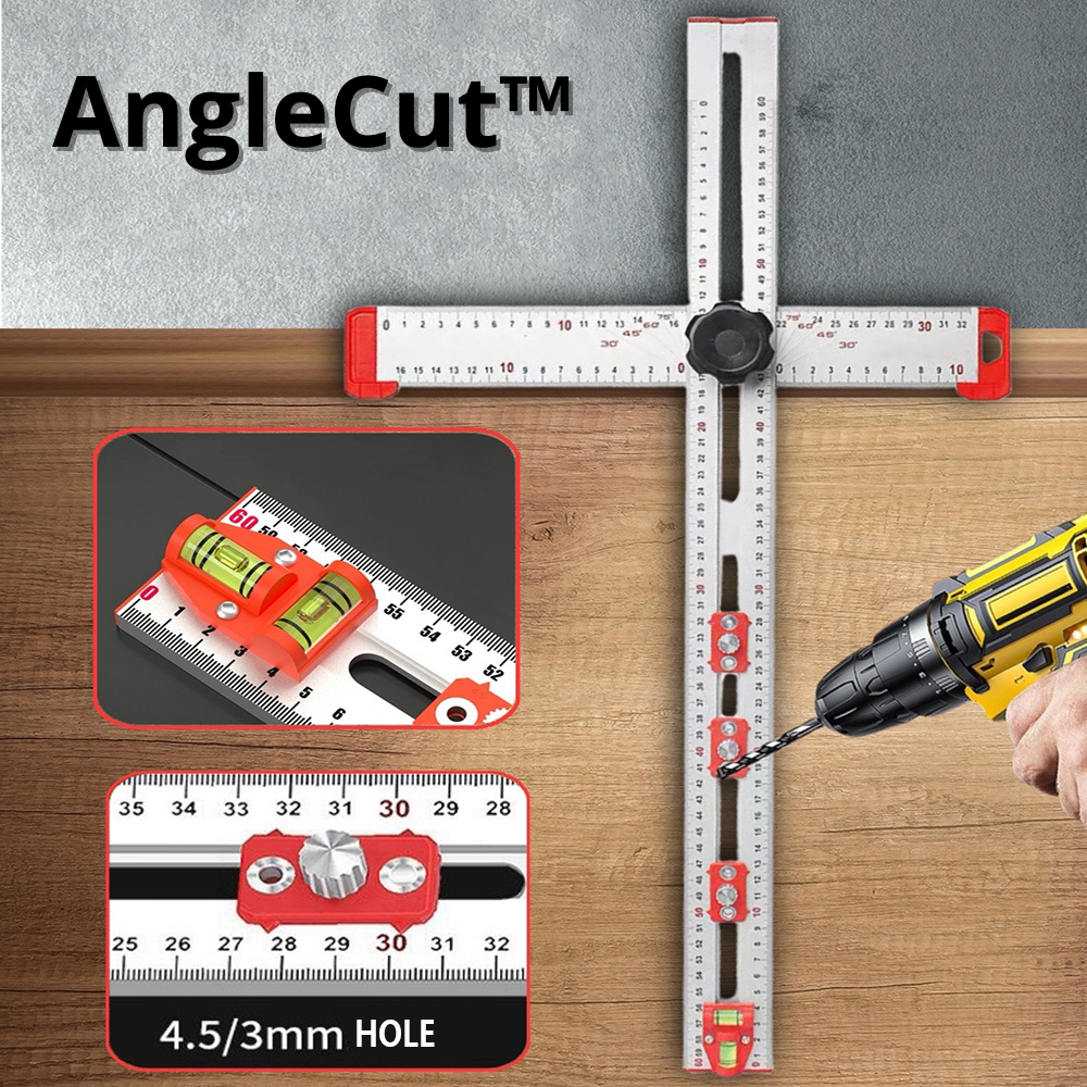 3-in-1 Winkelmesser Lineal | Misst Winkel, Tiefen und Längen präzise | Robuste Verarbeitung für exakte Zuschnitte 1