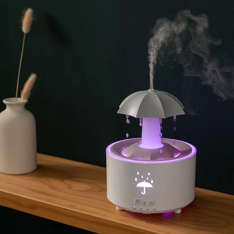 Aroma Diffuser Ultraschall | Regentropfen-Mist mit Fernbedienung | Timer, Farblicht, 300 ml Tank, Automatikabschaltung