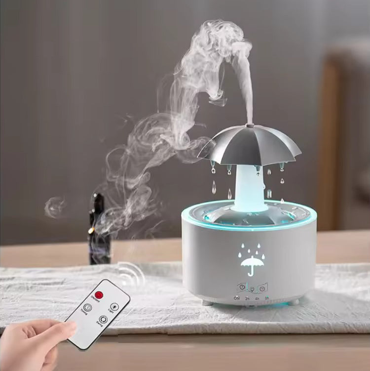 Aroma Diffuser Ultraschall | Regentropfen-Mist mit Fernbedienung | Timer, Farblicht, 300 ml Tank, Automatikabschaltung 1