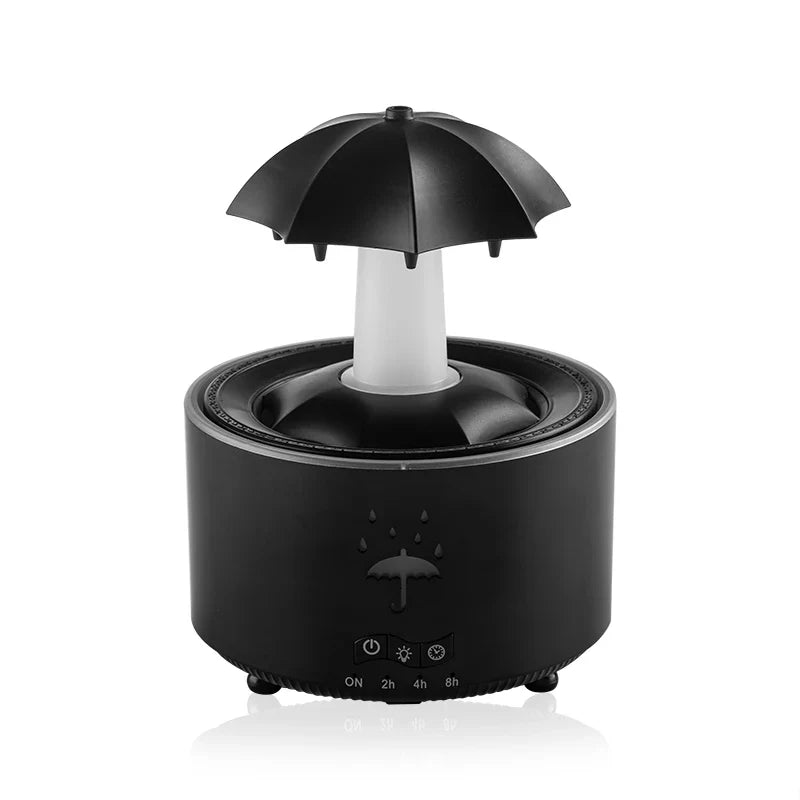 Aromatherapie Luftbefeuchter mit Ultraschall-Vernebler | 300 ml Tank, 7 LED-Farben | Regensound, Timer & Fernbedienung 7