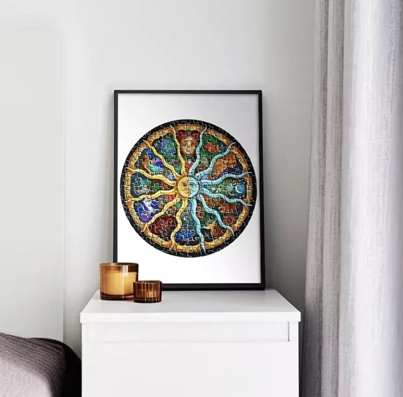 Astrologie-Puzzle Rund 1000 Teile | Sternbilder & Mystische Symbole | Dekoratives Wandbild nach dem Zusammensetzen