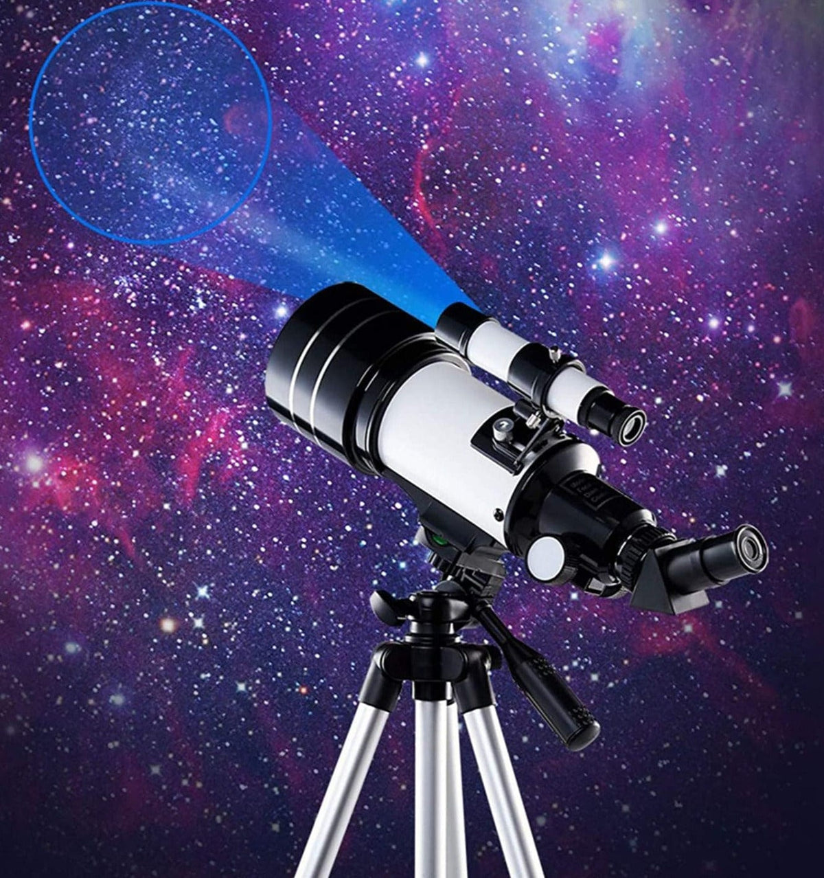 Astronomisches Teleskop 70 mm Aluminium-Stativ mit Smartphone-Adapter