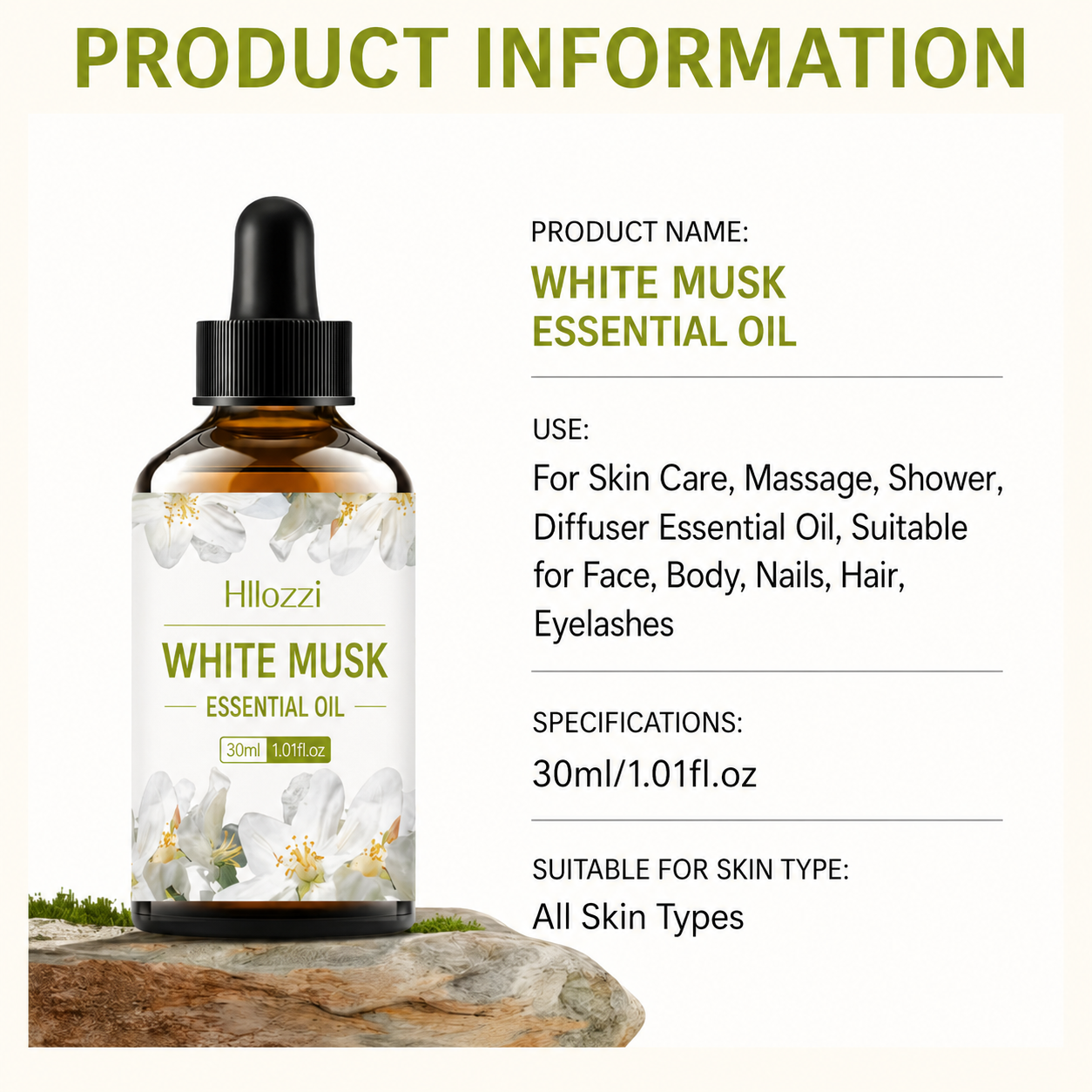 Ätherisches Öl | White Musk Duftöl | Langanhaltender Duft & Entspannende Atmosphäre | Muskara