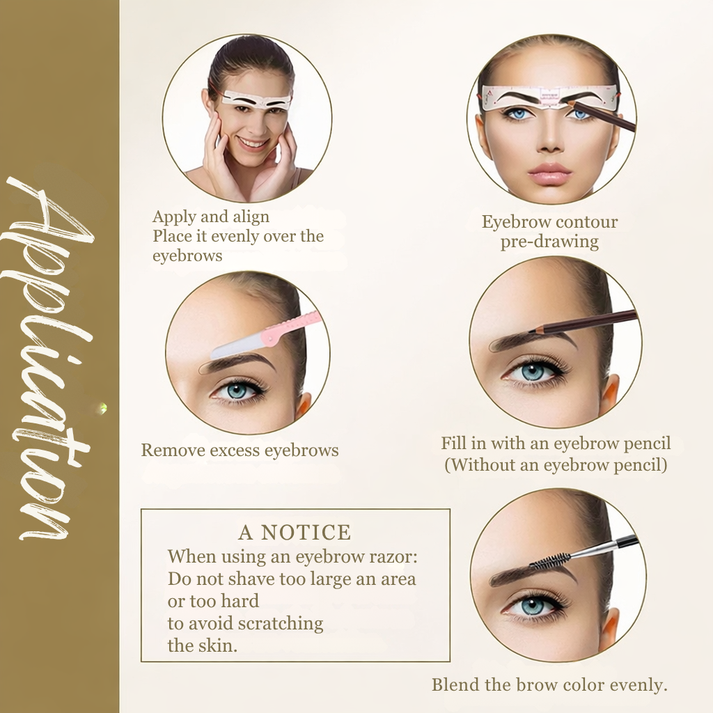 Augenbrauen Schablone | Symmetrische Brauen formen | Präziser Trimmer für Konturen | BrowSlay