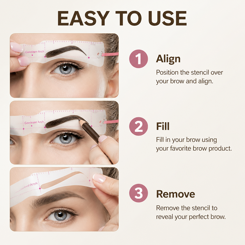 Augenbrauen Styling-Tool wiederverwendbar flexibel mit 12 Formen
