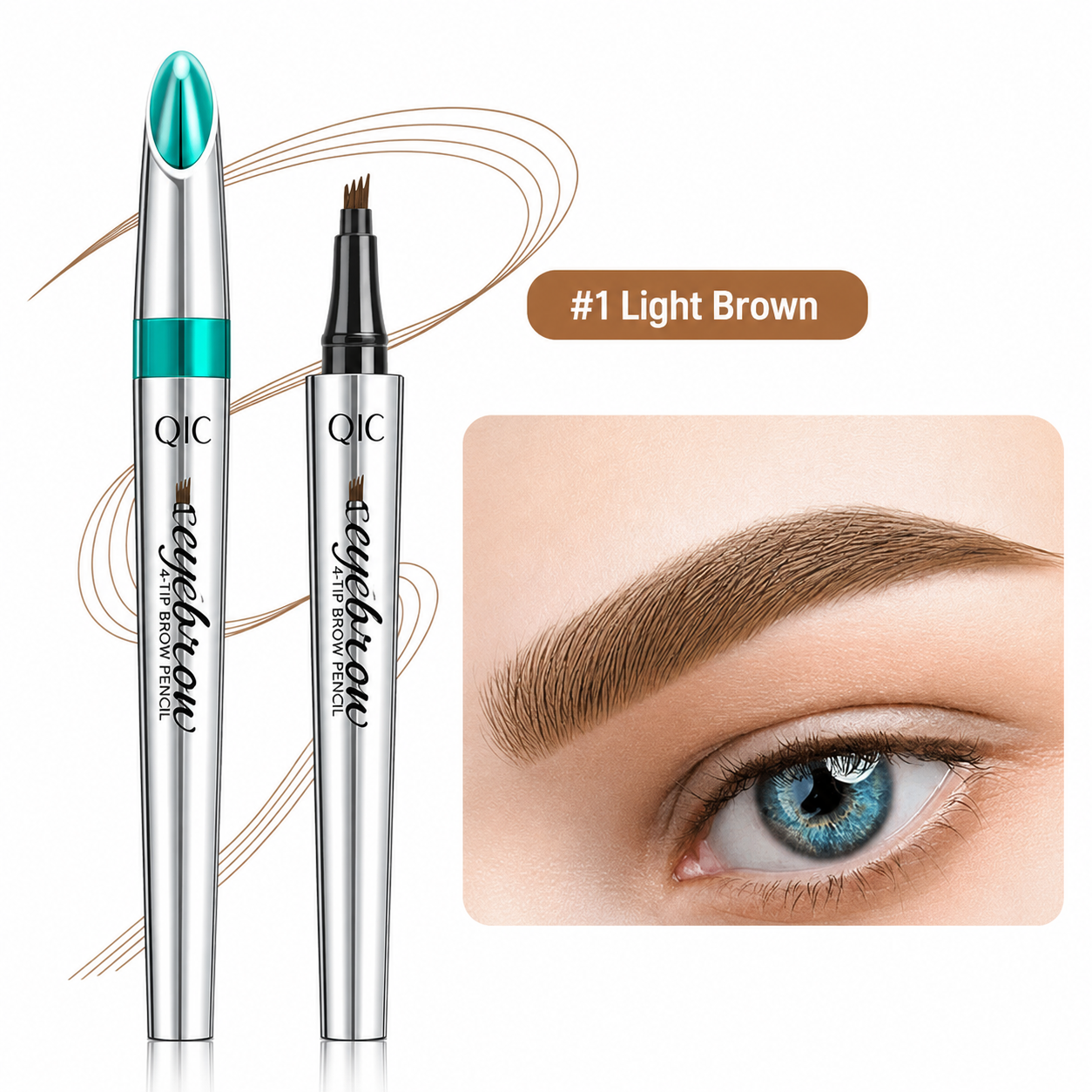 Augenbrauenstift | Wasserdichter 3D mit 4 Gabelspitzen | Microblading-Effekt | BrowFinesse