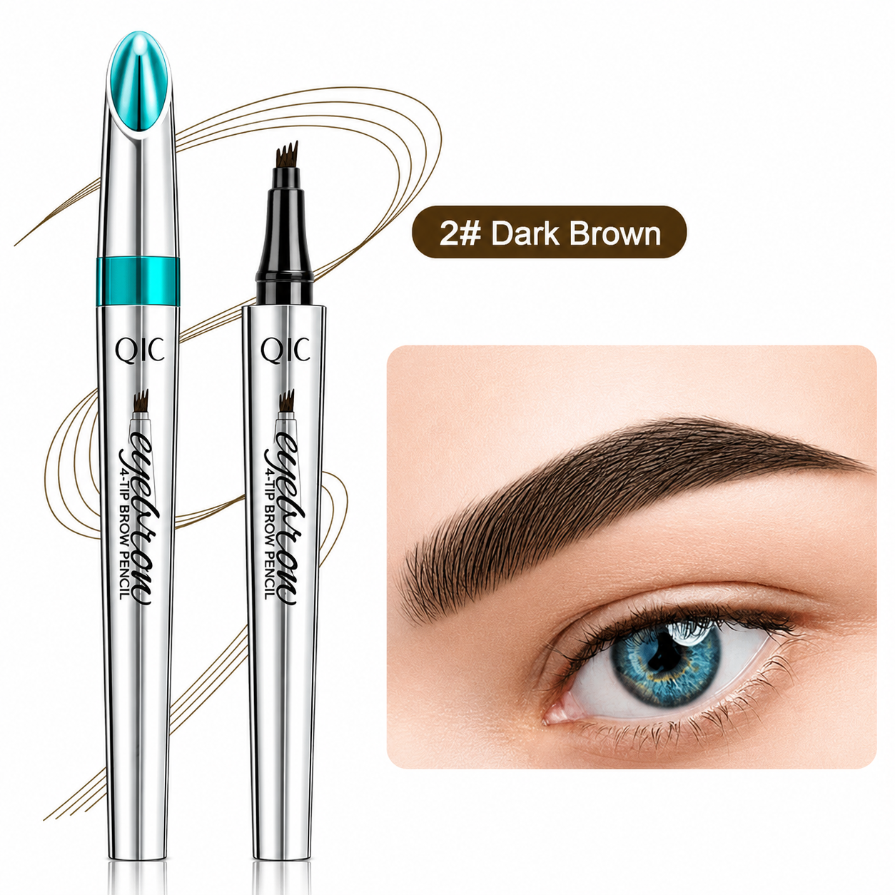 Augenbrauenstift | Wasserdichter 3D mit 4 Gabelspitzen | Microblading-Effekt | BrowFinesse