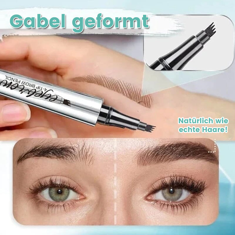 Augenbrauenstift | Wasserdichter 3D mit 4 Gabelspitzen | Microblading-Effekt | BrowFinesse