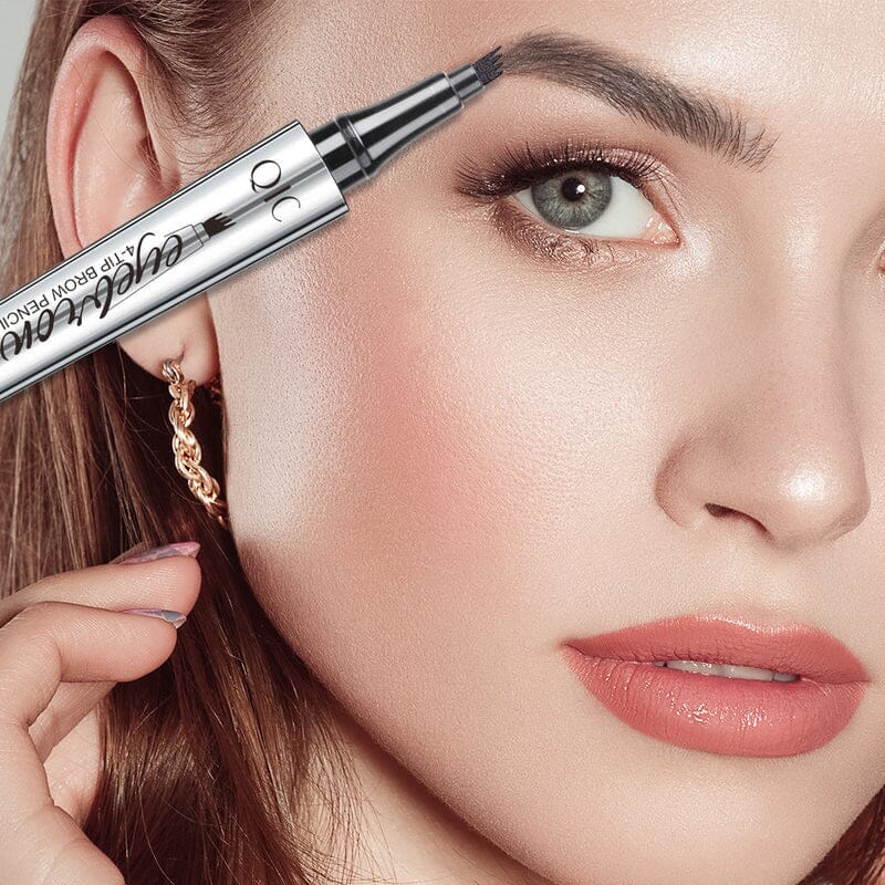 Augenbrauenstift | Wasserdichter 3D mit 4 Gabelspitzen | Microblading-Effekt | BrowFinesse