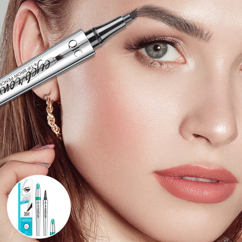Augenbrauenstift | Wasserdichter 3D mit 4 Gabelspitzen | Microblading-Effekt | BrowFinesse