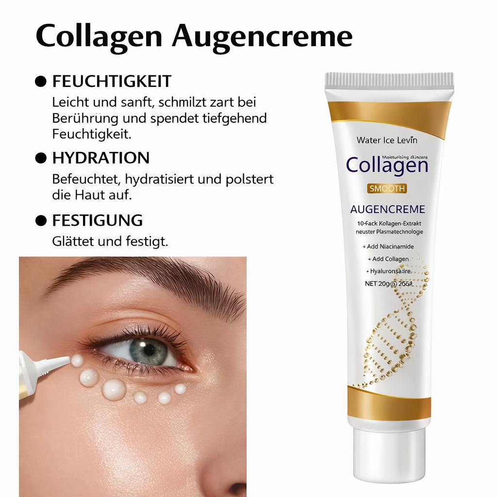 Augencreme Damen | Kollagen Augenpflege | Glattere, Strahlende & Gepflegte Augenpartie | Eyeliora