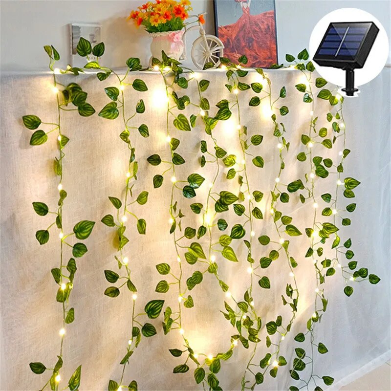 Buitenplantenlamp | Solar LED Klimop-lichtsnoer | Warmwit | Vinelume