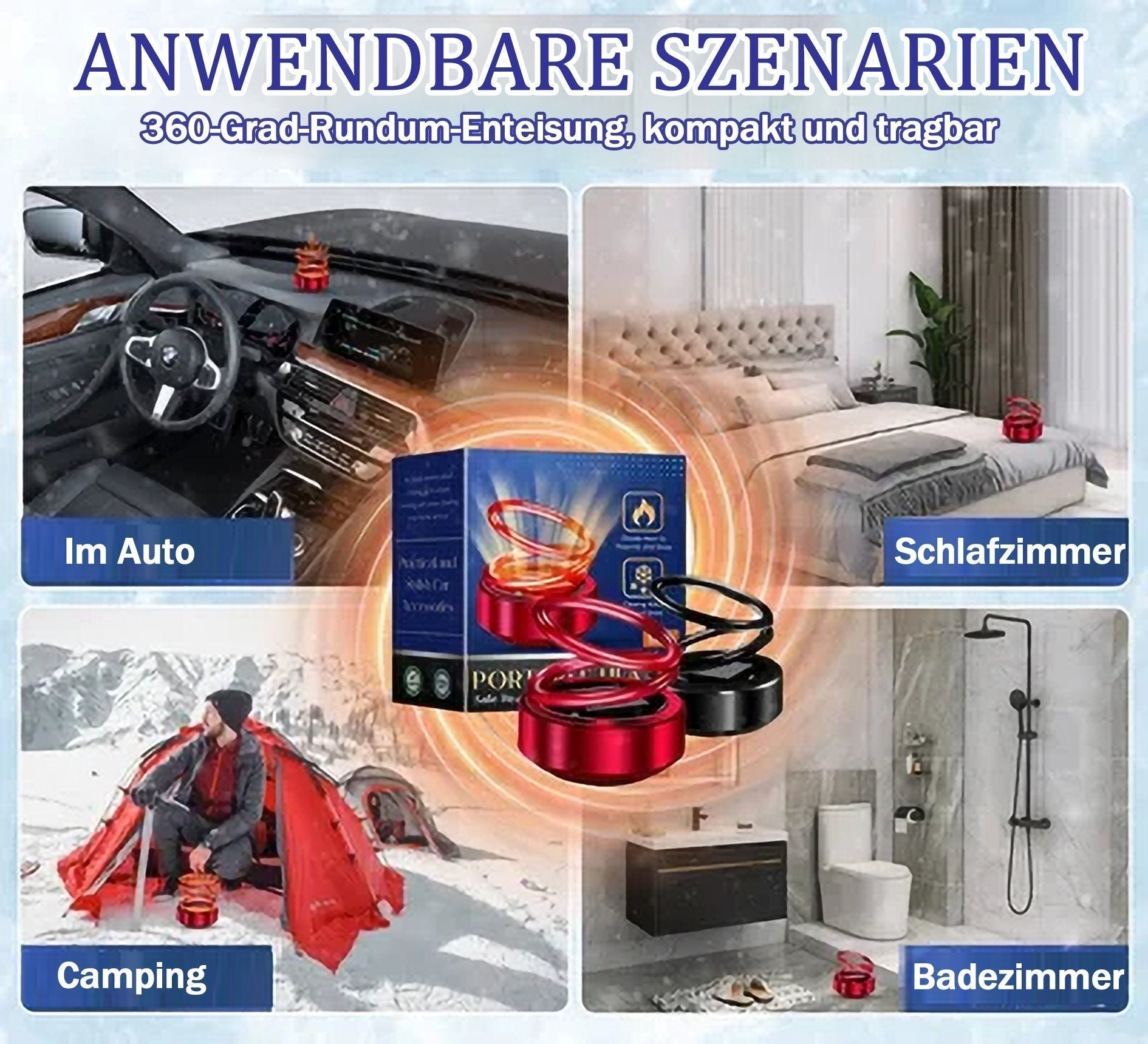 Auto Heizgerät gegen Eis & Schnee | Wiederverwendbar | Winterhilfe | ThermaKine