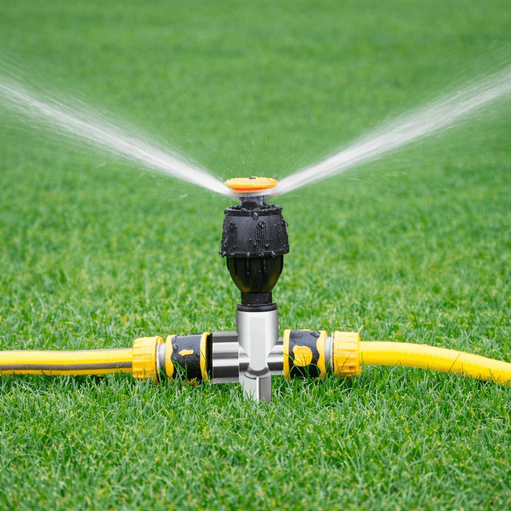 Automatische 360°-Gartenbewässerung | Rasensprinkler Vollautomatisch | Wetterfest | Spinflow