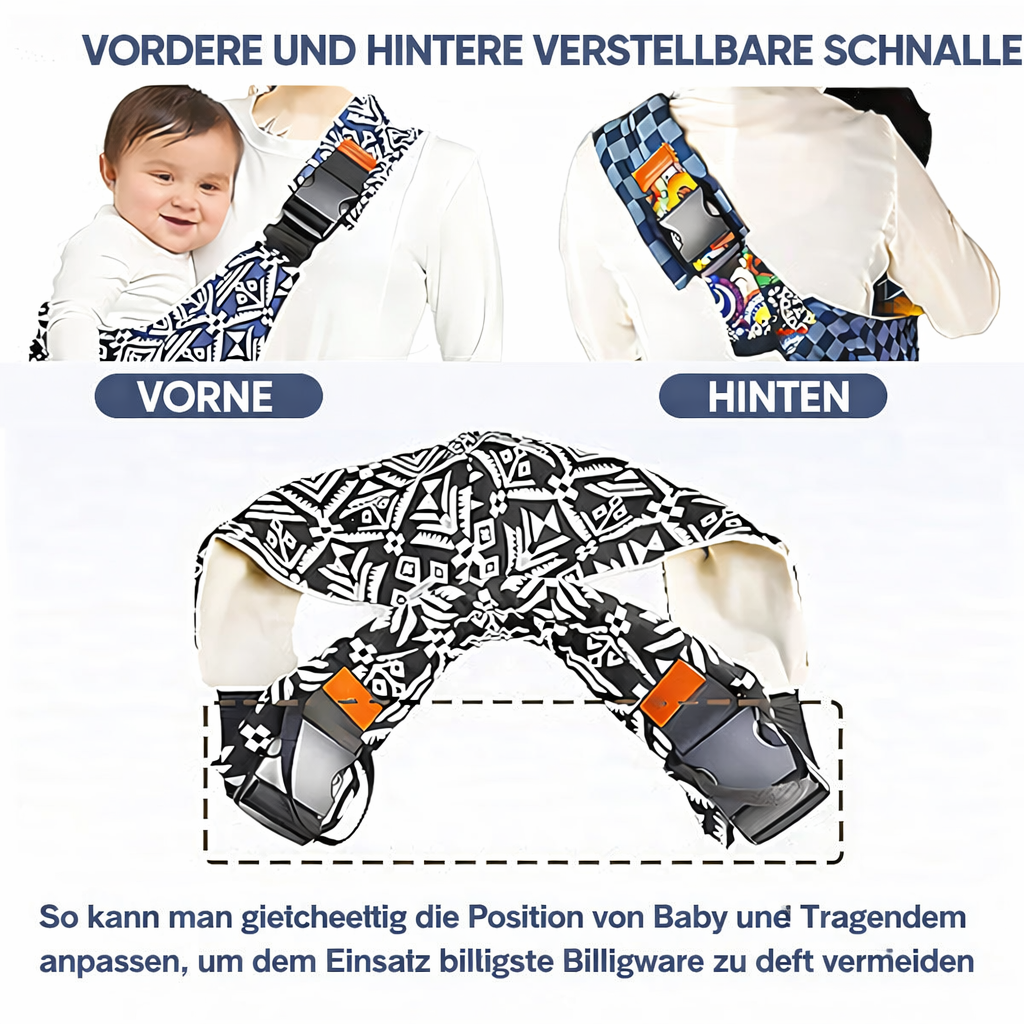 Baby Tragetasche | Verstellbarer ergonomischer Schultergurt | BabySling