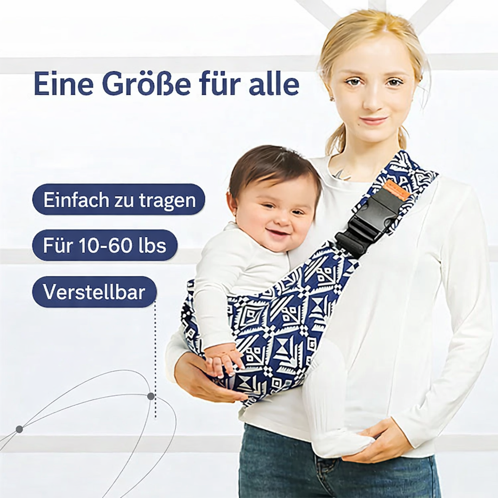 Baby Tragetasche | Verstellbarer ergonomischer Schultergurt | BabySling